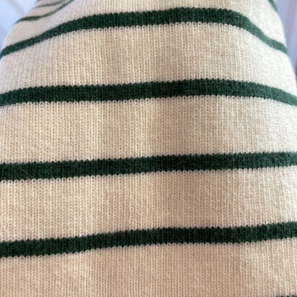 Beams Japan white with green striped turtleneck size Large - Picture 4 of 6
